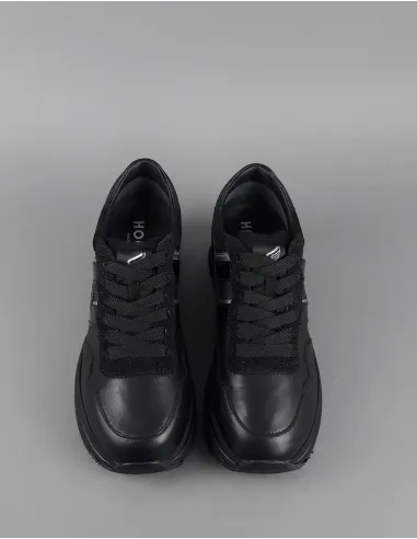 Hogan Midi Platform H483 Donna Pelle Nero H Vernice Nero Argento Prezzo 450,00