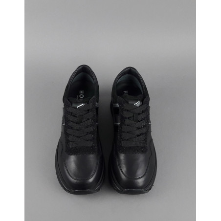 Hogan Midi Platform H483 Donna Pelle Nero H Vernice Nero Argento Prezzo 370,00