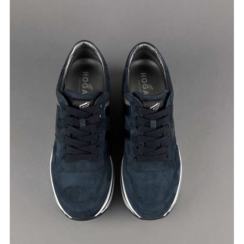 Hogan Midi Platform H483 Donna Camoscio Blu Scuro H Pelle Metal Prezzo 450,00