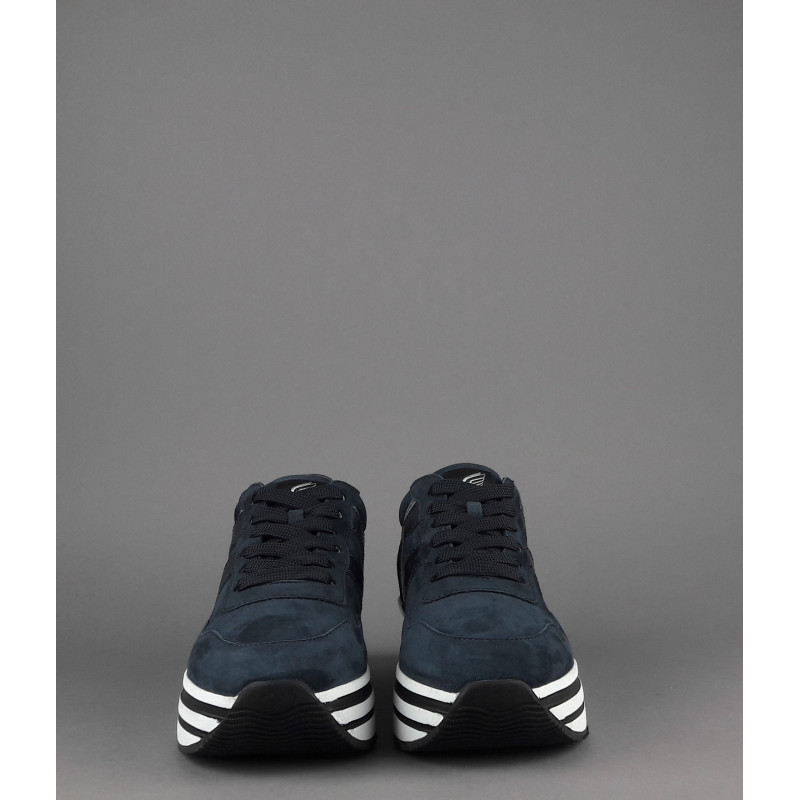 Hogan Midi Platform H483 Donna Camoscio Blu Scuro H Pelle Metal Prezzo 450,00