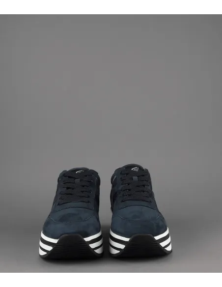 Hogan Midi Platform H483 Donna Camoscio Blu Scuro H Pelle Metal Prezzo 450,00
