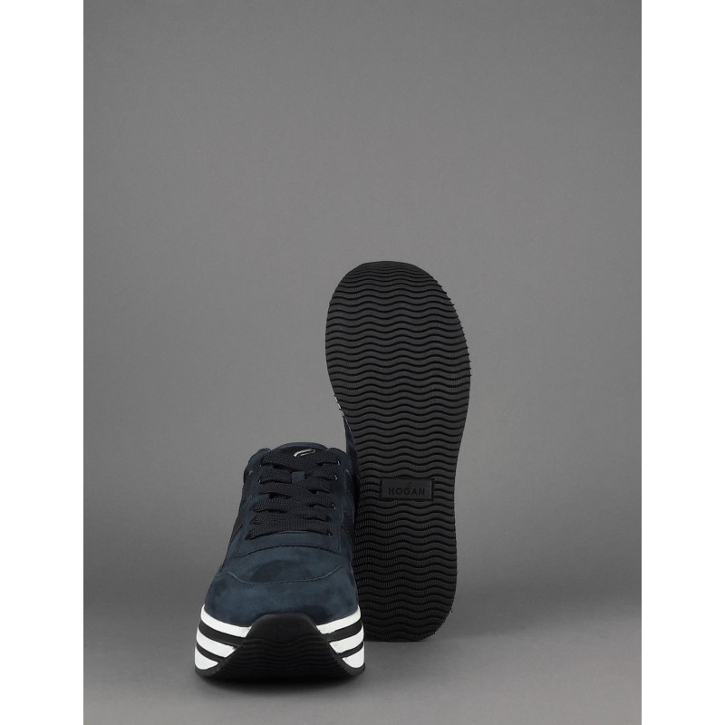 Hogan Midi Platform H483 Donna Camoscio Blu Scuro H Pelle Metal Prezzo 450,00