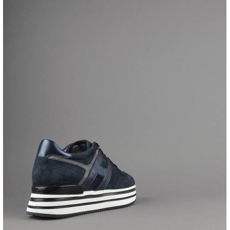 Hogan // Midi Platform H483 Donna Camoscio Blu Scuro H Pelle Metal Prezzo 450,00