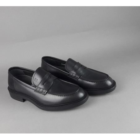 Fratelli Rossetti // Sa Mocassino Uomo Pelle Nero Fondo Gomma Prezzo 350,00