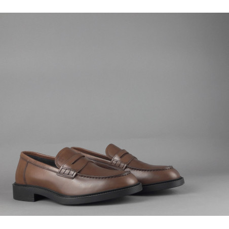 Fratelli Rossetti // Sa Mocassino Uomo Pelle Marrone Fondo Gomma Prezzo 350,00