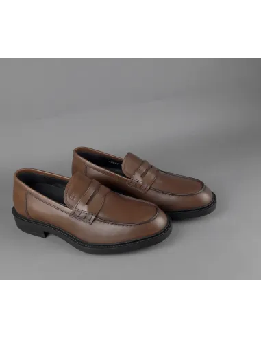 Fratelli Rossetti // Sa Mocassino Uomo Pelle Marrone Fondo Gomma Prezzo 350,00