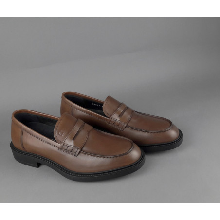 Fratelli Rossetti // Sa Mocassino Uomo Pelle Marrone Fondo Gomma Prezzo 350,00