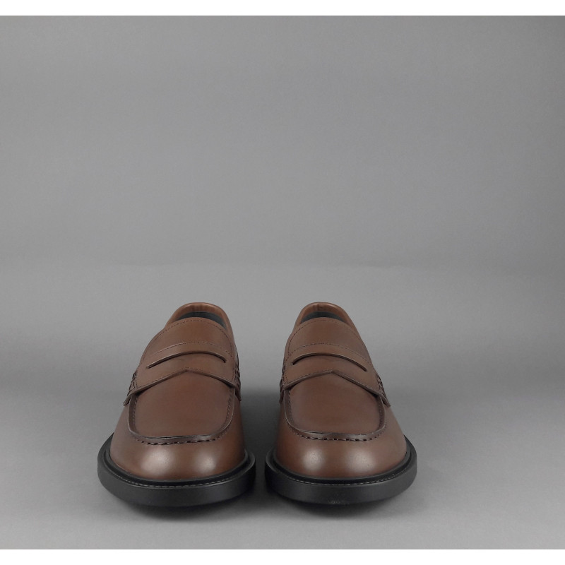 Fratelli Rossetti // Sa Mocassino Uomo Pelle Marrone Fondo Gomma Prezzo 350,00