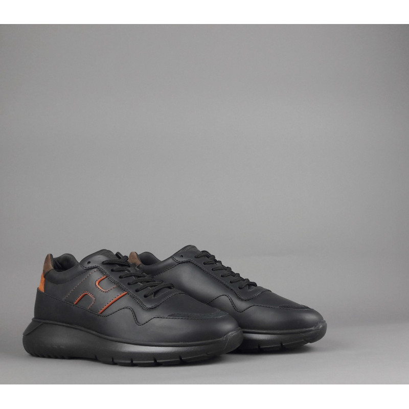 Hogan // Sa Interactive3 Uomo Pelle Nero H Cucita Profilo Arancio Prezzo 390,00