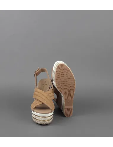 Hogan Sandalo Zeppa H422 Donna Camoscio Marrone Chiaro Prezzo 330,00