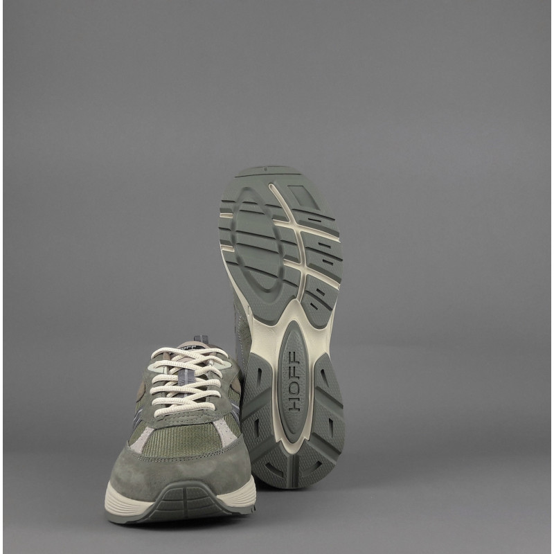 Hoff // Sa Sneakers Uomo State Maine Camoscio Tela Verde Militare Prezzo 150,00