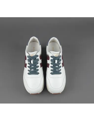 Hogan // Sa Midi Platform H483 Donna Pelle Bianco H Pelle Bordeaux Prezzo 450,00