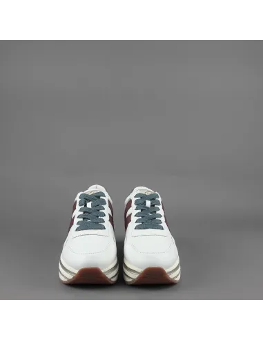 Hogan // Sa Midi Platform H483 Donna Pelle Bianco H Pelle Bordeaux Prezzo 450,00