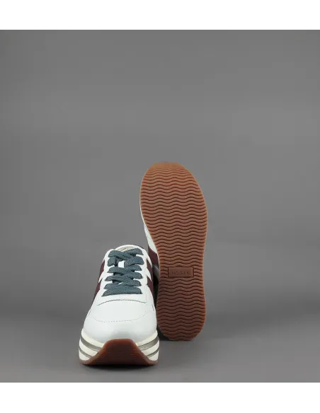 Hogan // Sa Midi Platform H483 Donna Pelle Bianco H Pelle Bordeaux Prezzo 450,00