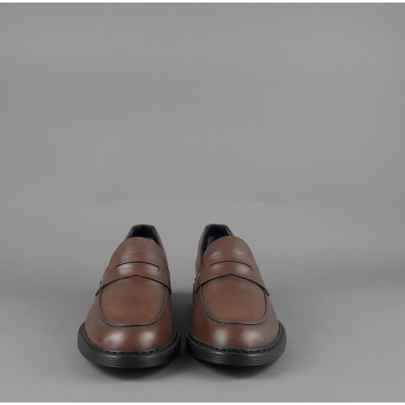 Hogan // Sa Mocassino H576 Uomo Pelle Marrone H Impressa Prezzo 420,00