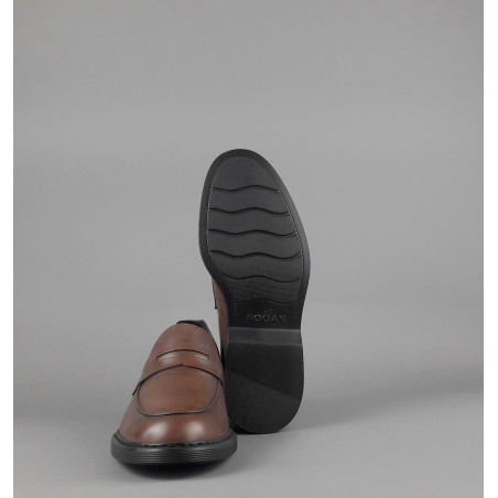 Hogan // Sa Mocassino H576 Uomo Pelle Marrone H Impressa Prezzo 420,00