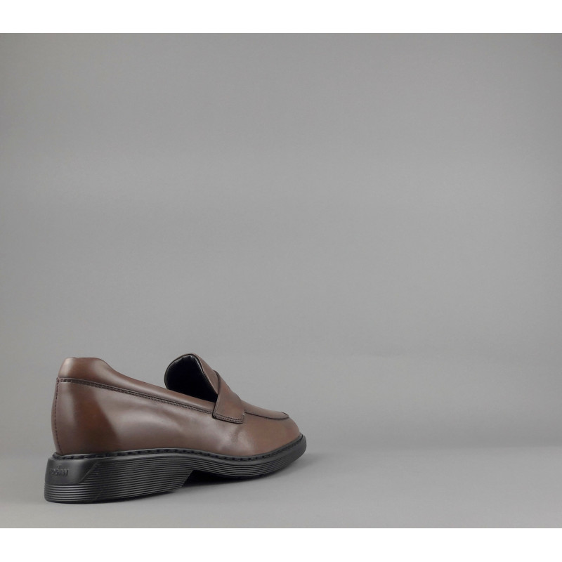 Hogan // Sa Mocassino H576 Uomo Pelle Marrone H Impressa Prezzo 420,00