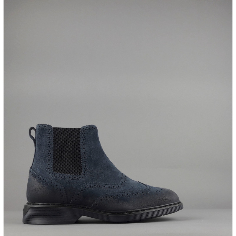 Hogan // Sa Stivaletto Chelsea H576 Uomo Camoscio Vintage Blu Scuro Prezzo 460,00