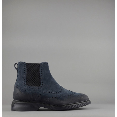 Hogan // Sa Stivaletto Chelsea H576 Uomo Camoscio Vintage Blu Scuro Prezzo 460,00