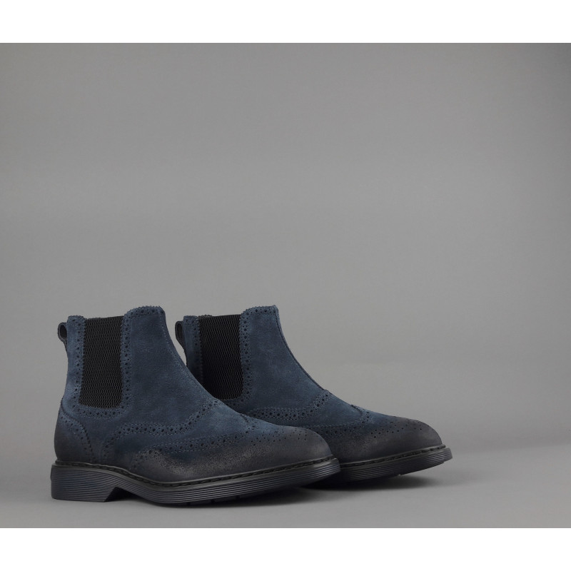 Hogan // Sa Stivaletto Chelsea H576 Uomo Camoscio Vintage Blu Scuro Prezzo 460,00