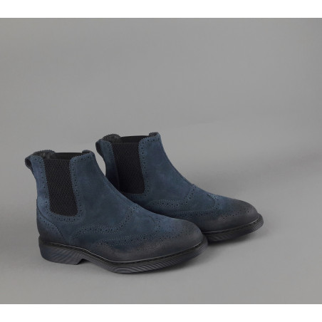 Hogan // Sa Stivaletto Chelsea H576 Uomo Camoscio Vintage Blu Scuro Prezzo 460,00