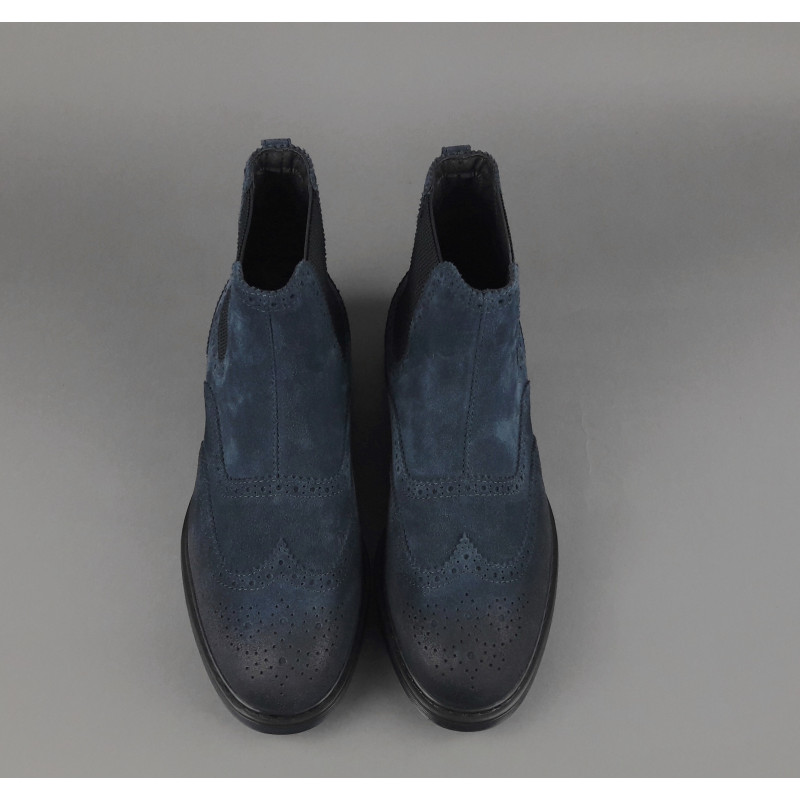 Hogan // Sa Stivaletto Chelsea H576 Uomo Camoscio Vintage Blu Scuro Prezzo 460,00