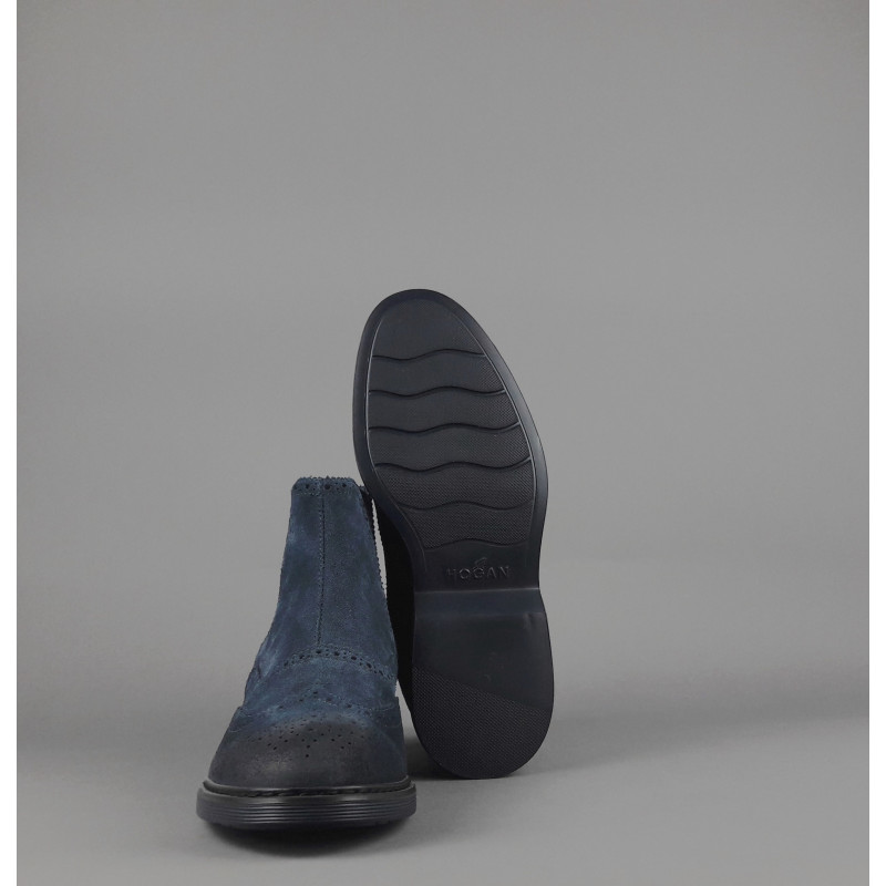 Hogan // Sa Stivaletto Chelsea H576 Uomo Camoscio Vintage Blu Scuro Prezzo 460,00