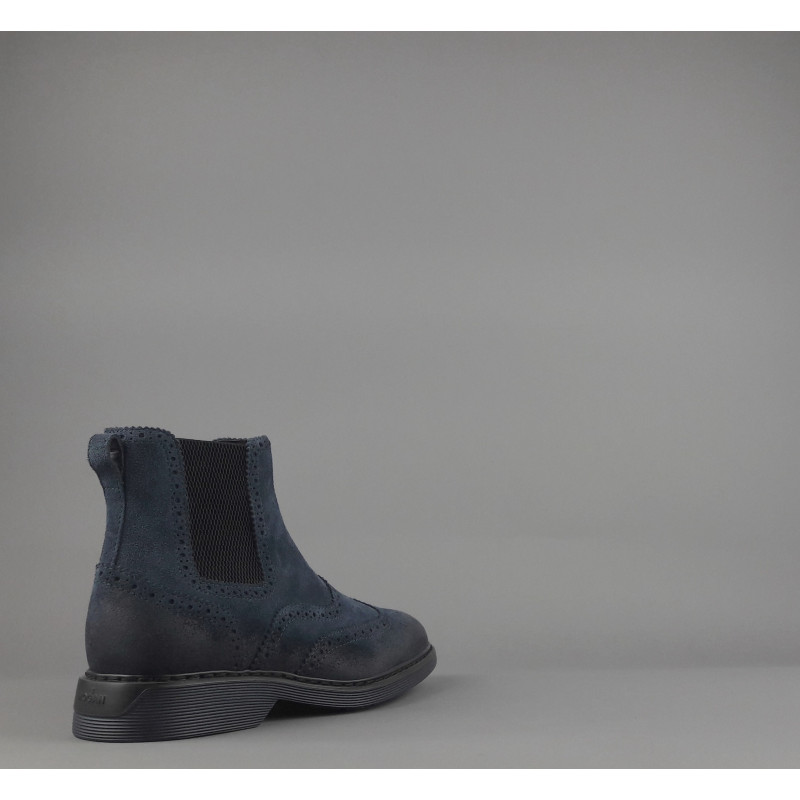 Hogan // Sa Stivaletto Chelsea H576 Uomo Camoscio Vintage Blu Scuro Prezzo 460,00