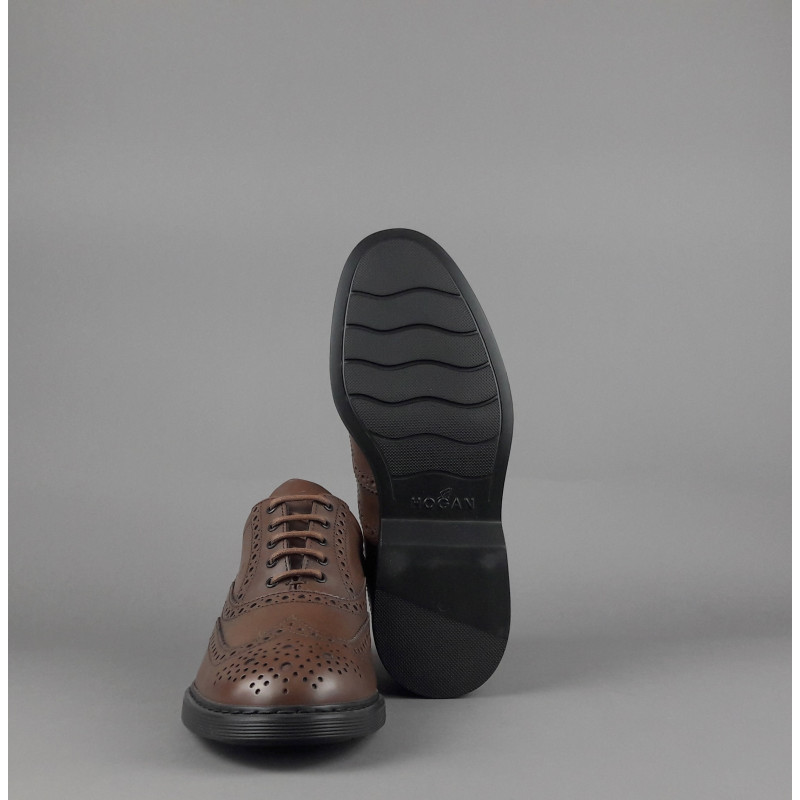 Hogan // Sa Scarpa Francesina H576 Uomo Pelle Marrone Prezzo 460,00
