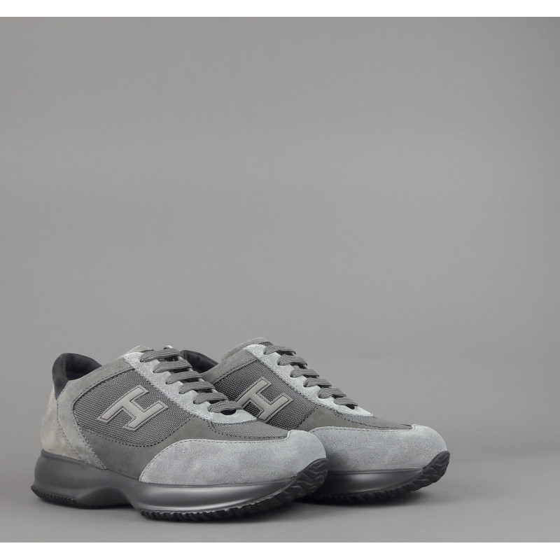 Hogan // Sa Interactive New Uomo Camoscio Tela Grigio Chiaro H Flock Prezzo 360,00