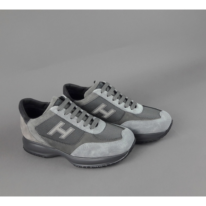 Hogan // Sa Interactive New Uomo Camoscio Tela Grigio Chiaro H Flock Prezzo 360,00
