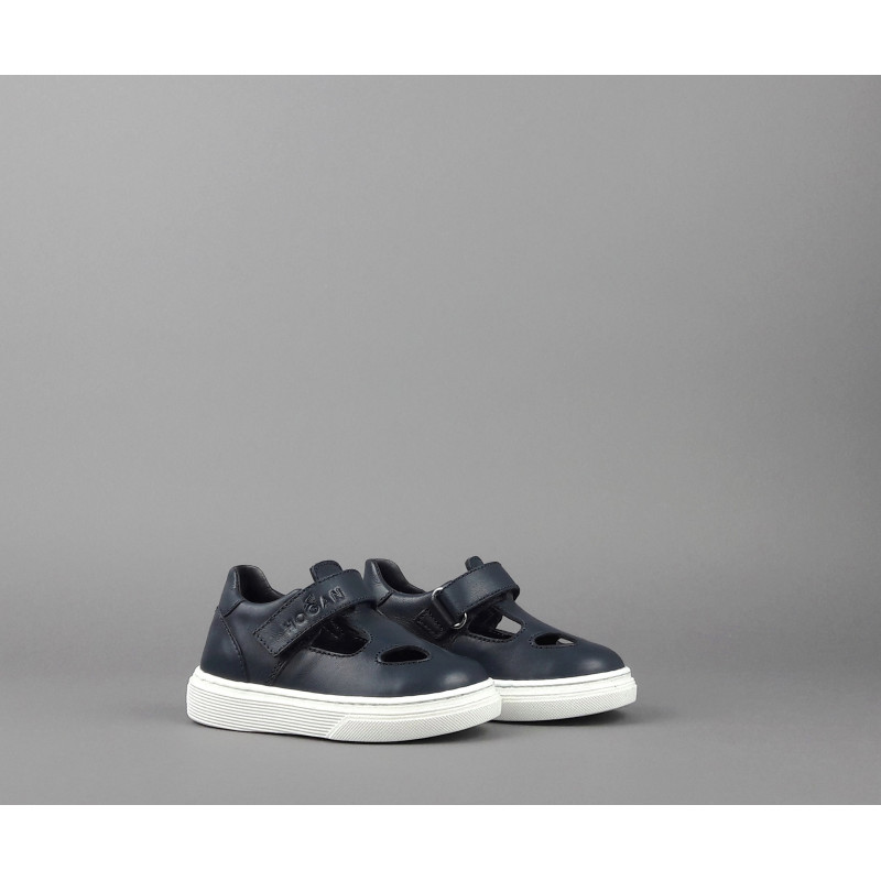 Hogan Scarpetta Bucata H365 Junior Baby Pelle Blu Scuro Prezzo 130,00