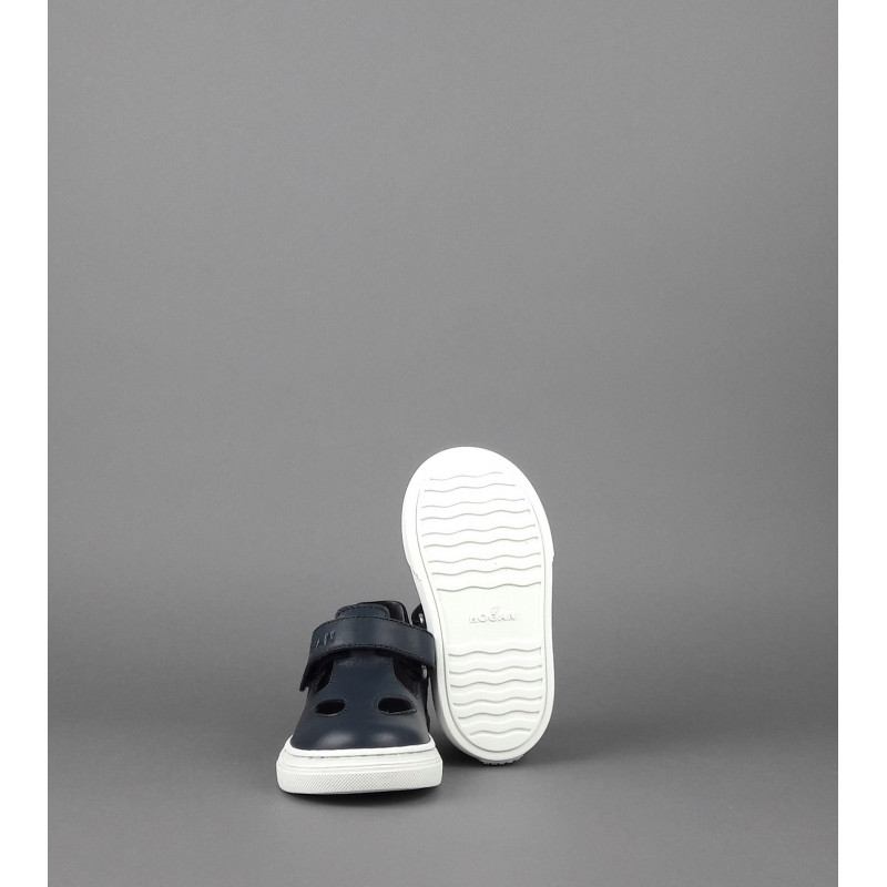 Hogan Scarpetta Bucata H365 Junior Baby Pelle Blu Scuro Prezzo 130,00