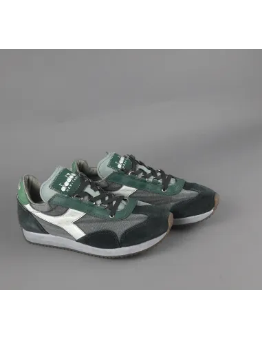 Diadora Sneakers Uomo Heritage Equipe Camoscio Tela Verde Scuro Stone Wash Prezzo 180,00