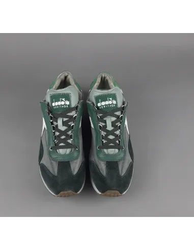Diadora Sneakers Uomo Heritage Equipe Camoscio Tela Verde Scuro Stone Wash Prezzo 180,00