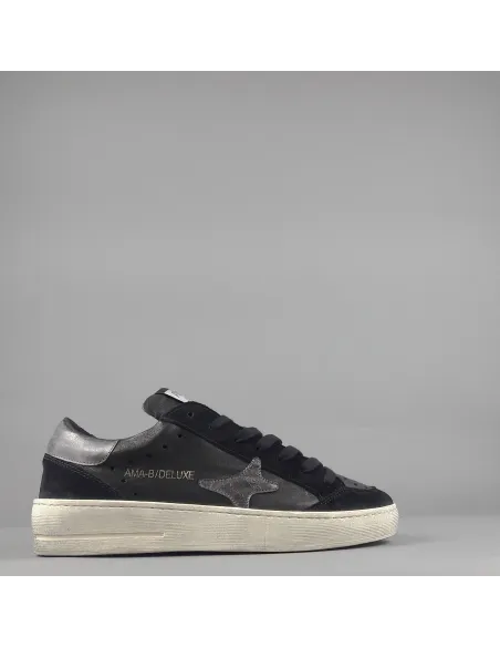 Ama Brand // Sa Sneakers Uomo Slam Camoscio Pelle Nero Spoiler Metal Prezzo 195,00
