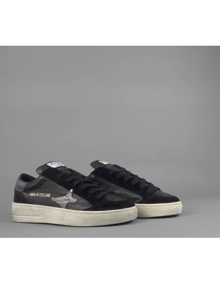 Ama Brand // Sa Sneakers Uomo Slam Camoscio Pelle Nero Spoiler Metal Prezzo 195,00