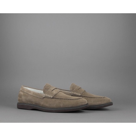 Hogan Mocassino Club Uomo Camoscio Marrone Chiaro Prezzo 298,00