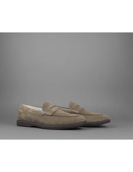 Hogan Mocassino Club Uomo Camoscio Marrone Chiaro Prezzo 298,00