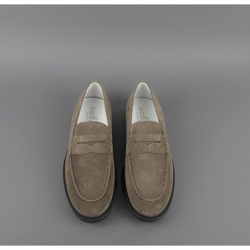 Hogan Mocassino Club Uomo Camoscio Marrone Chiaro Prezzo 298,00