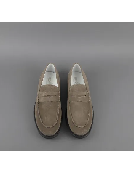 Hogan Mocassino Club Uomo Camoscio Marrone Chiaro Prezzo 298,00