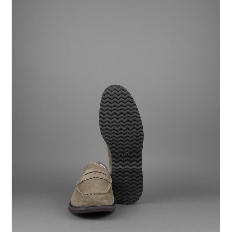 Hogan Mocassino Club Uomo Camoscio Marrone Chiaro Prezzo 298,00