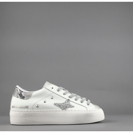 Ama Brand Sneakers Donna Snk Pelle Bianco Spoiler Stampa Pitone Prezzo 205,00