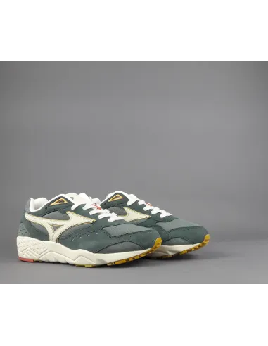 Mizuno Sneakers Uomo Contender Camoscio Tela Verde Militare Logo Avorio Prezzo 130,00