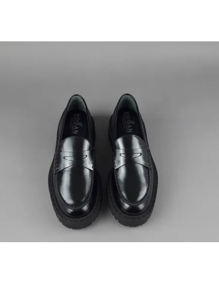 Hogan Mocassino Donna H543 Pelle Abrasivata Nero H Impressa 420,00