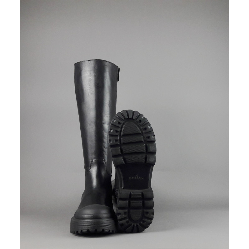 Hogan Stivale Donna H619 Pelle Nero H Logo Prezzo 650,00