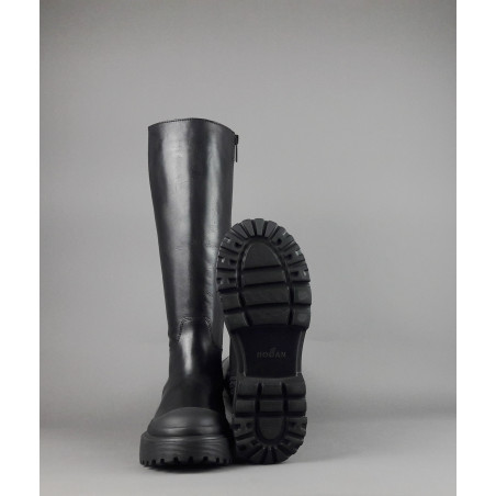 Hogan Stivale Donna H619 Pelle Nero H Logo Prezzo 650,00