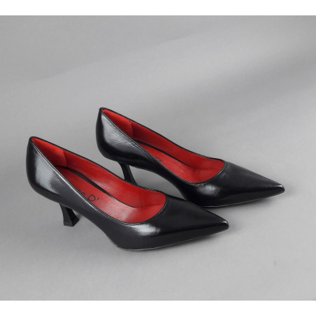 White D' Décolleté Donna Pelle Lucida Nero Prezzo 160,00