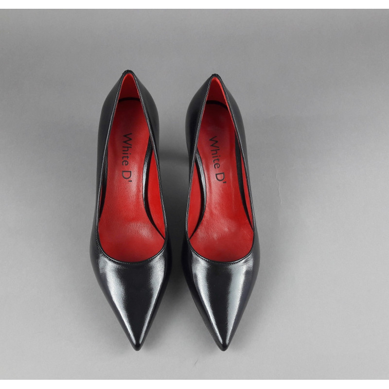 White D' Décolleté Donna Pelle Lucida Nero Prezzo 160,00