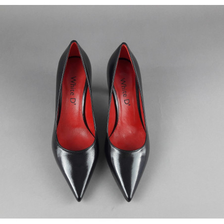 White D' Décolleté Donna Pelle Lucida Nero Prezzo 160,00